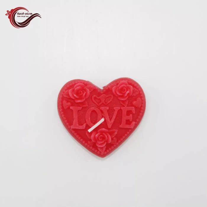 شموع قلب مع ورد LOVE، شمع